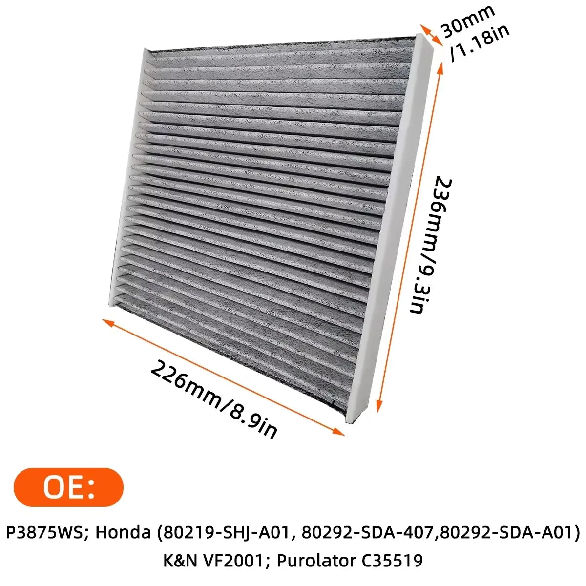 YONGRUN 2/5pcs Engine Air Filter Suitable For Acura Rlx 2014-2020 Automotive Parts Oem Cf10134 Air Filter Automotive Parts