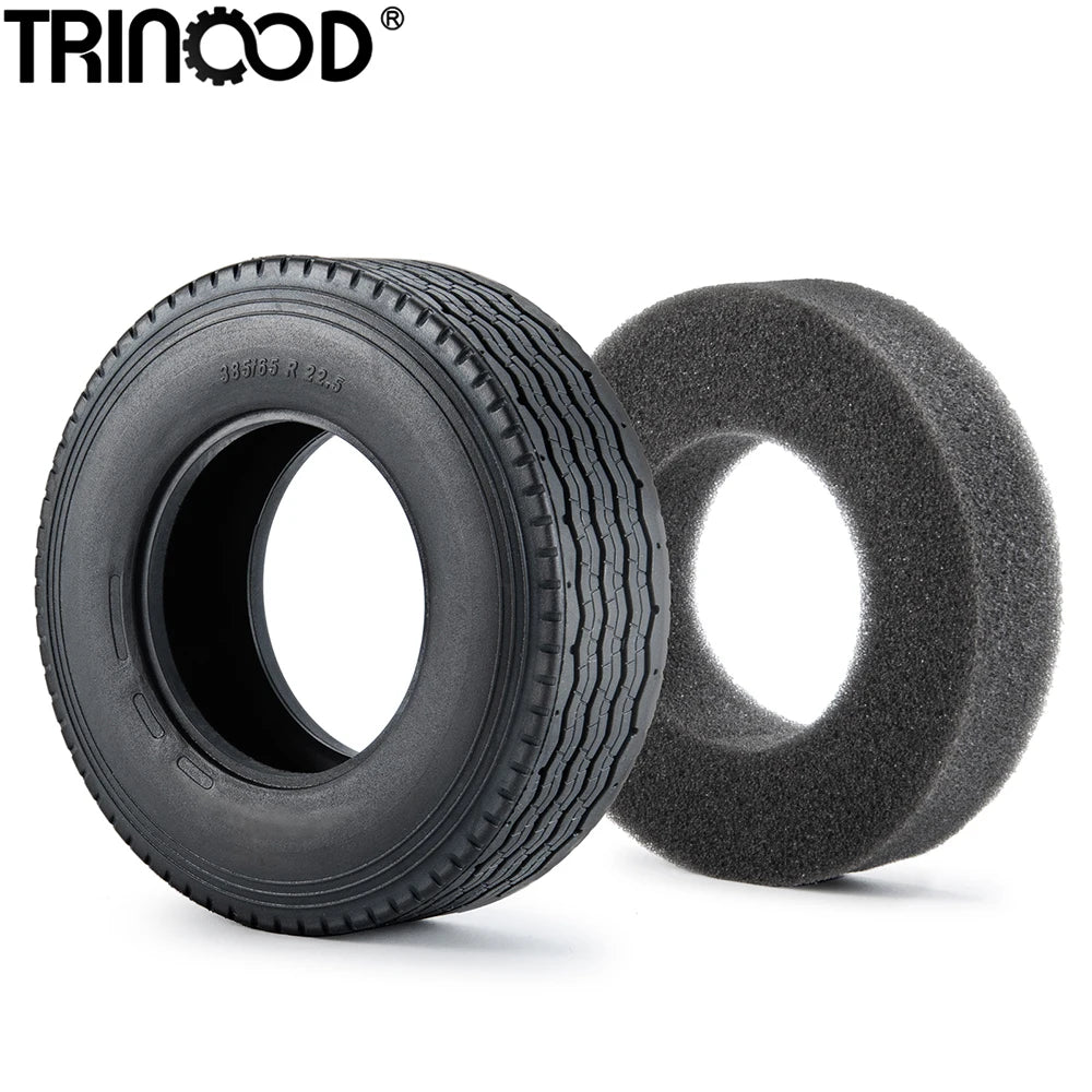 TRINOOD 1/2/4Pcs Rubber Tyre Wheel Tires for 1/14 Tamiya Truck Tractor Trailer Cargo Tow Drag Upgrade Parts