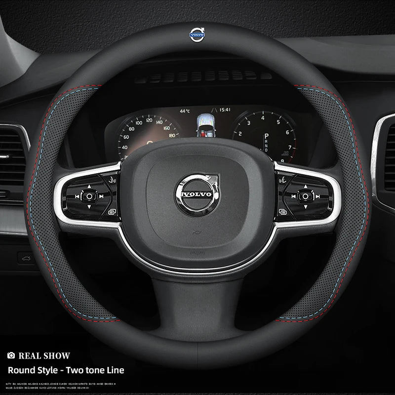Car Leather Steering Wheel Cover Anti-slip Accessories For Volvo XC40 XC60 V60 V40 XC90 V50 S60 V70 S90 Olestar AWD S80 T6 V90