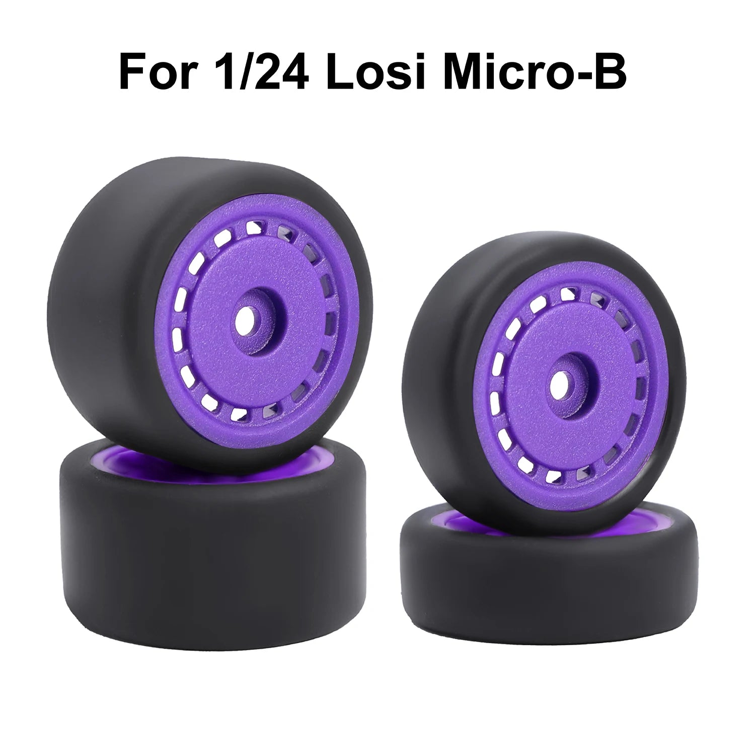 For 1/24 LOSI Micro-B On-Road Drift Racing Wheel Rims Hub with Tires Pre-mounted Pin For 1/28 Losi Micro-T WLtoys 244016