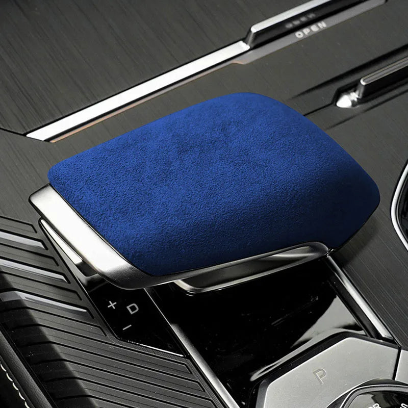 for Changan UNIK UNI-K 2022 2023 Interior Accessories Leather Car Gear Shift Knob Cover Suede Cap Protective Mat