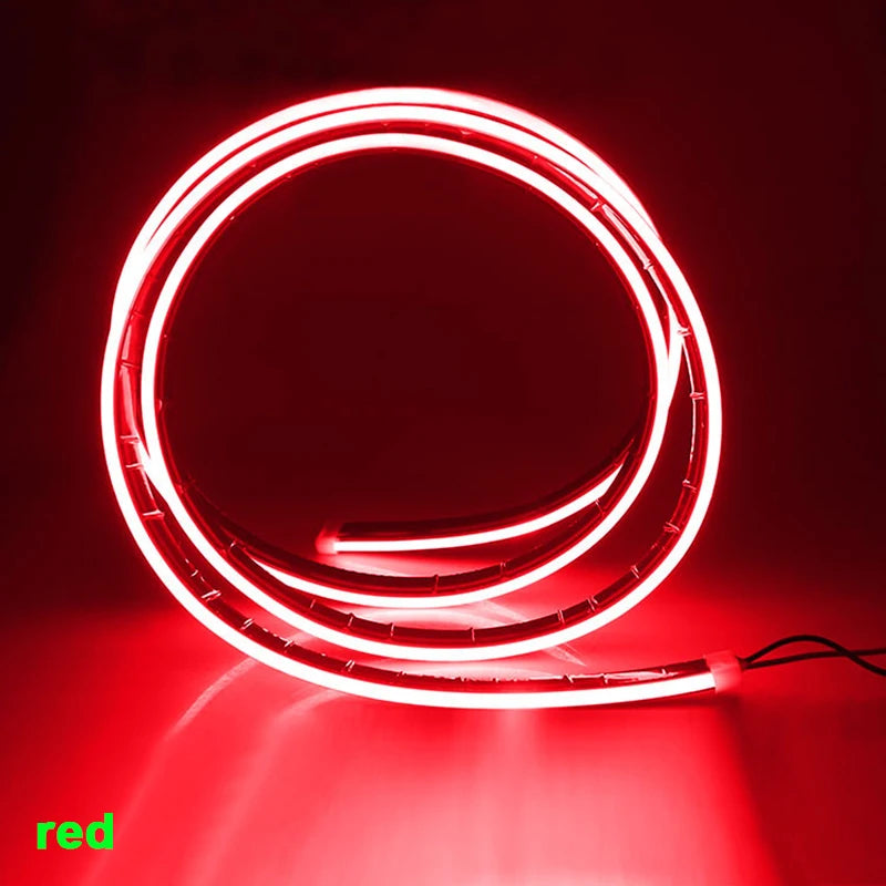 LED Car Hood Lights Flexible Engine DRL Daytime Decorative Running Light Auto Eyebrow Lamp RGB Turn Signal Lamp Ambient Lamp 12V