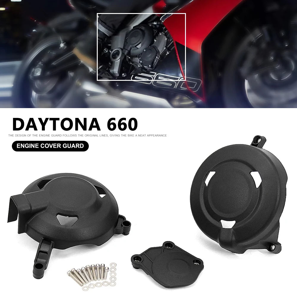 Motorcycle Accessories For Daytona 660 Daytona660 2025 Trident 660 Tiger Sport 660 New Engine Cover Set Protection Cover Engine