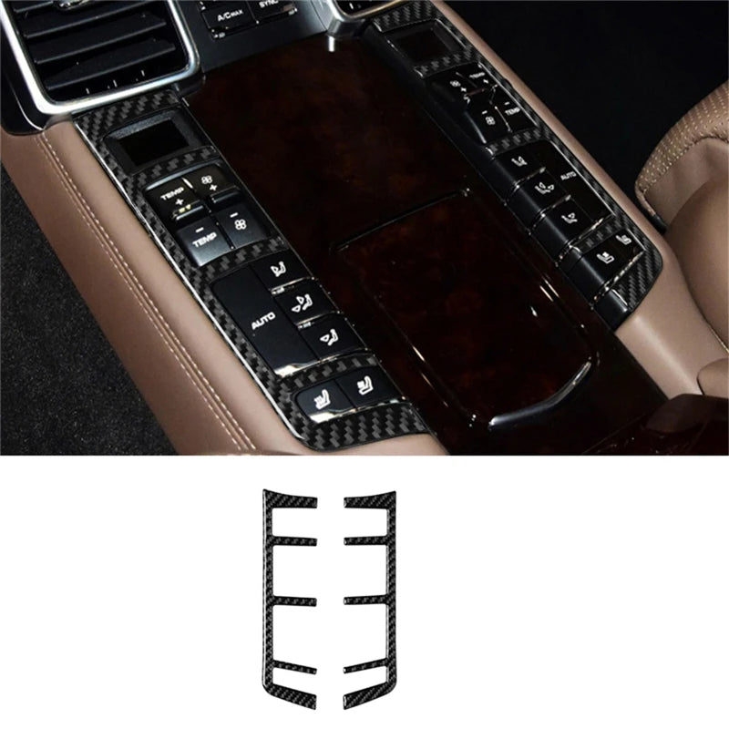 For Porsche Panamera 2010-2016 Car Accessories Carbon Fiber Interior Auto Gear Shift Panel Cover Frame Trim Sticker