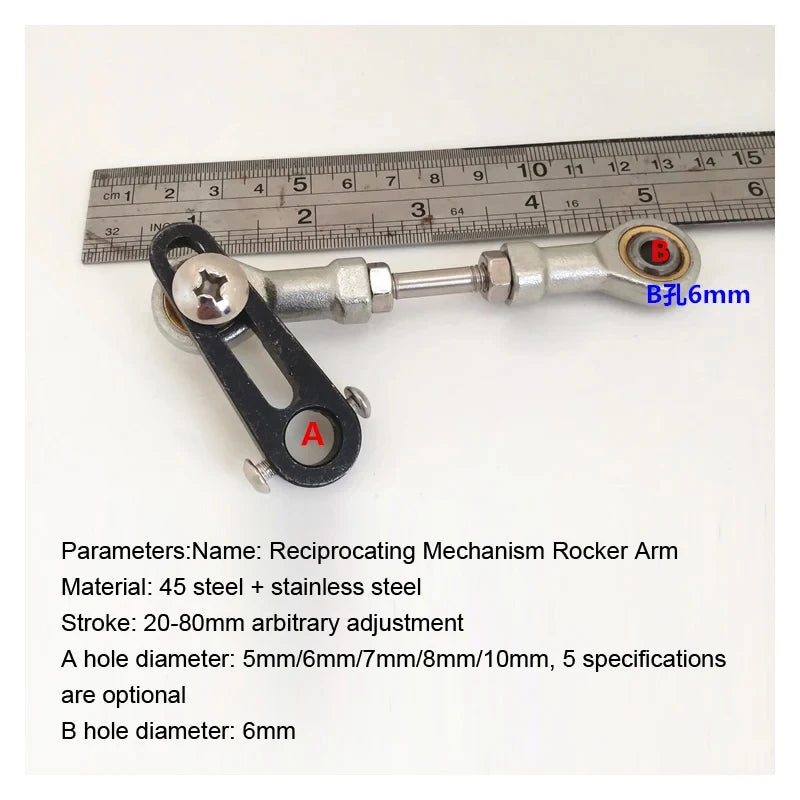 Reciprocating Motor Arm Shaft Telescopic Motor Rocker Arm Shaft 5-16mm Adjustable Stroke DIY Rocker Lever Crankshaft Accessories