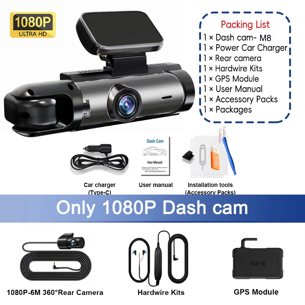 1080P WIFI Dual camera Dash Cam for cars,Front And Inside,car camera with IR Night Vision,Loop Recording,wide angle Car DVR Came