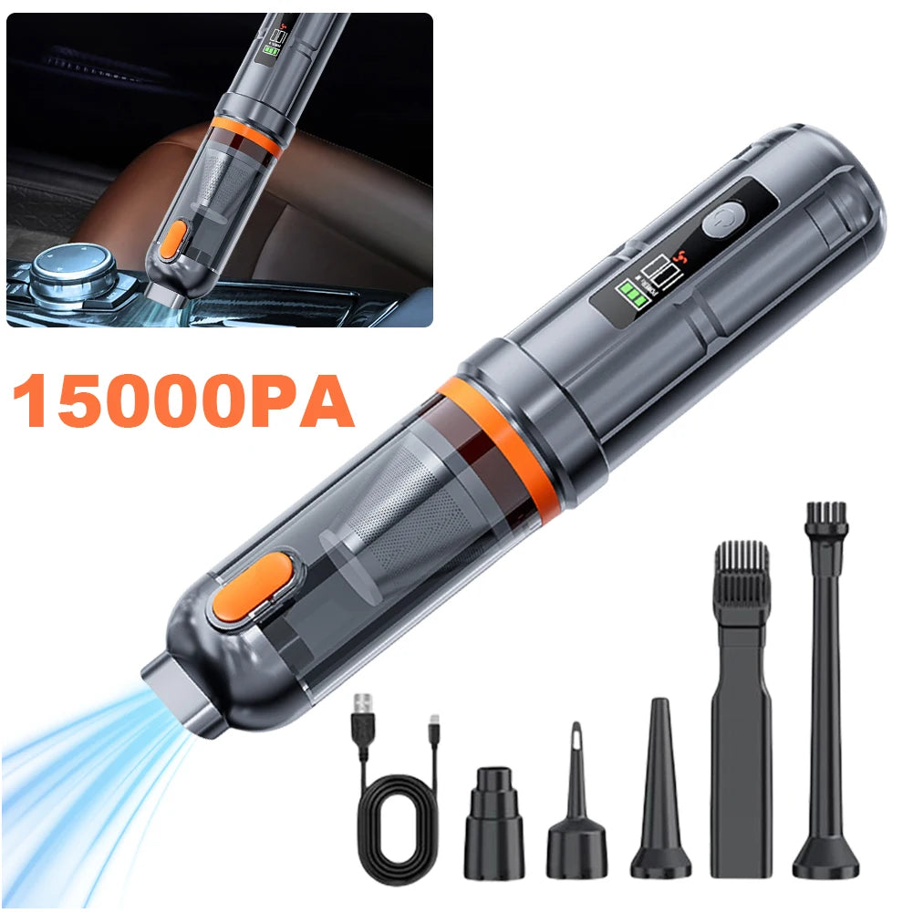 15000PA Car Vacuum Cleaner with Brushless Motor Portable Cordless Compressed Air Duster Air Blower for Car Home Office Pet