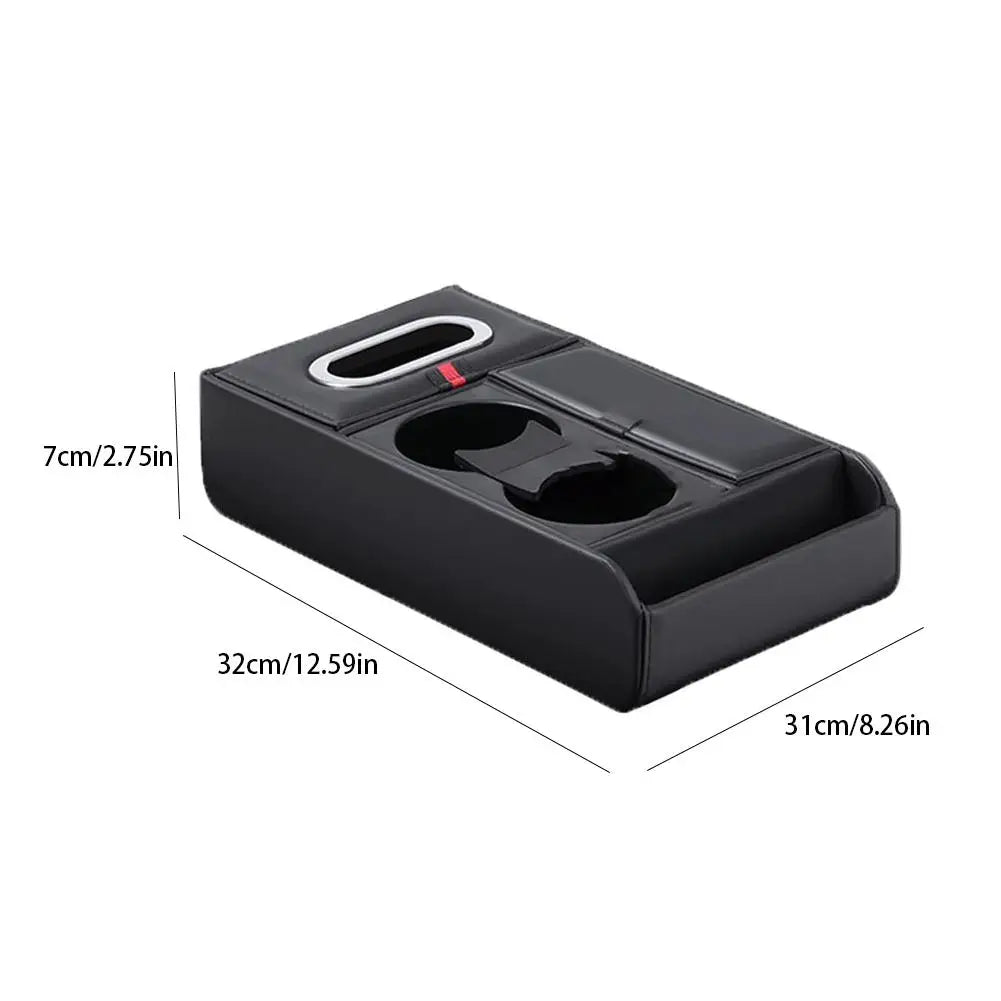 Car Armrest Box Organizer Luxury Storage Tray with Cup Holder Tissue Box Multifunction Center Console Accessories Auto Interior