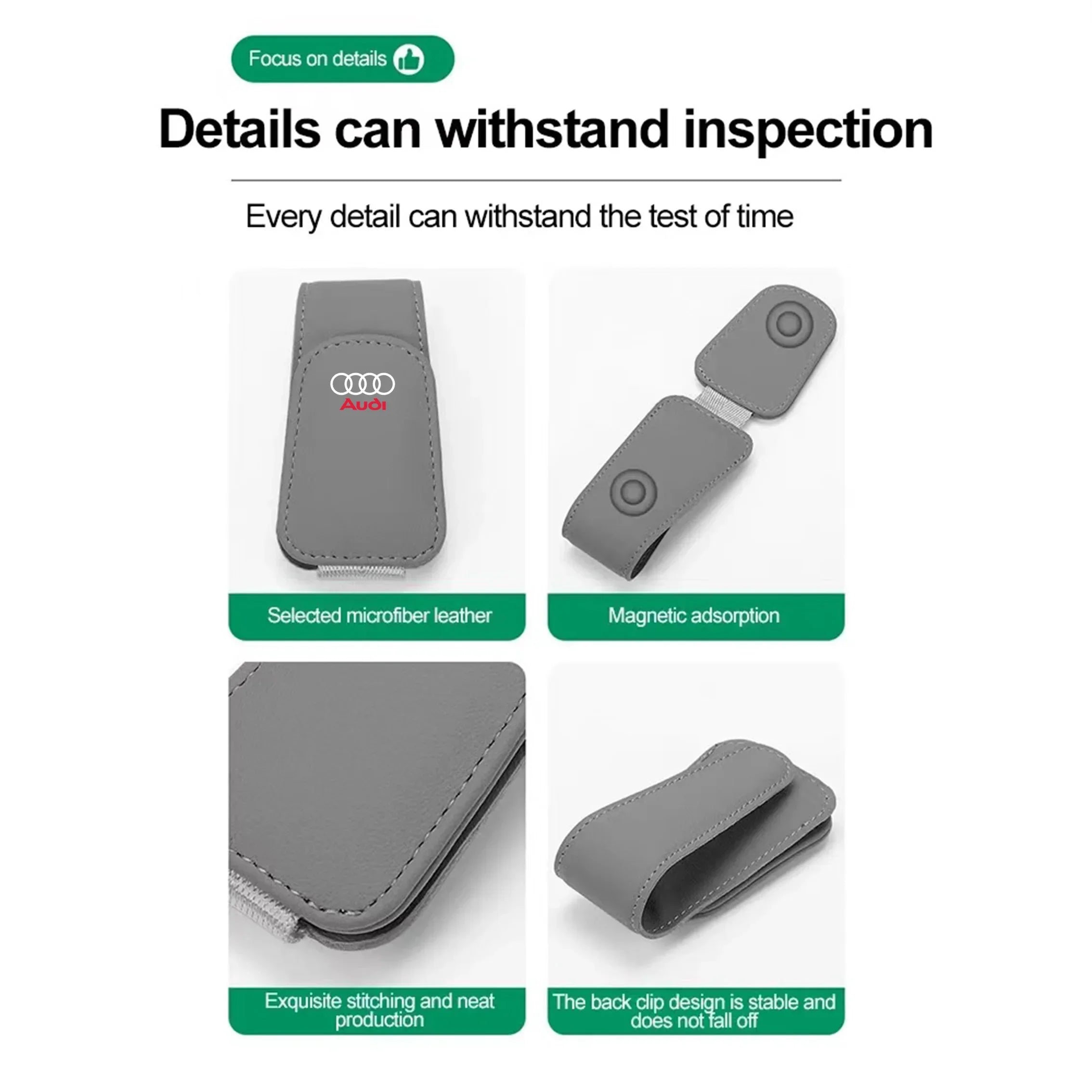 Car Interior Sun Visor Eyeglasses Holder Sunglasses Clip For AUDI A1 A3 A4 A5 A7 A8 Q3 Q5 Q7 S3 S4 S5 S6 S7 Sline Accessories