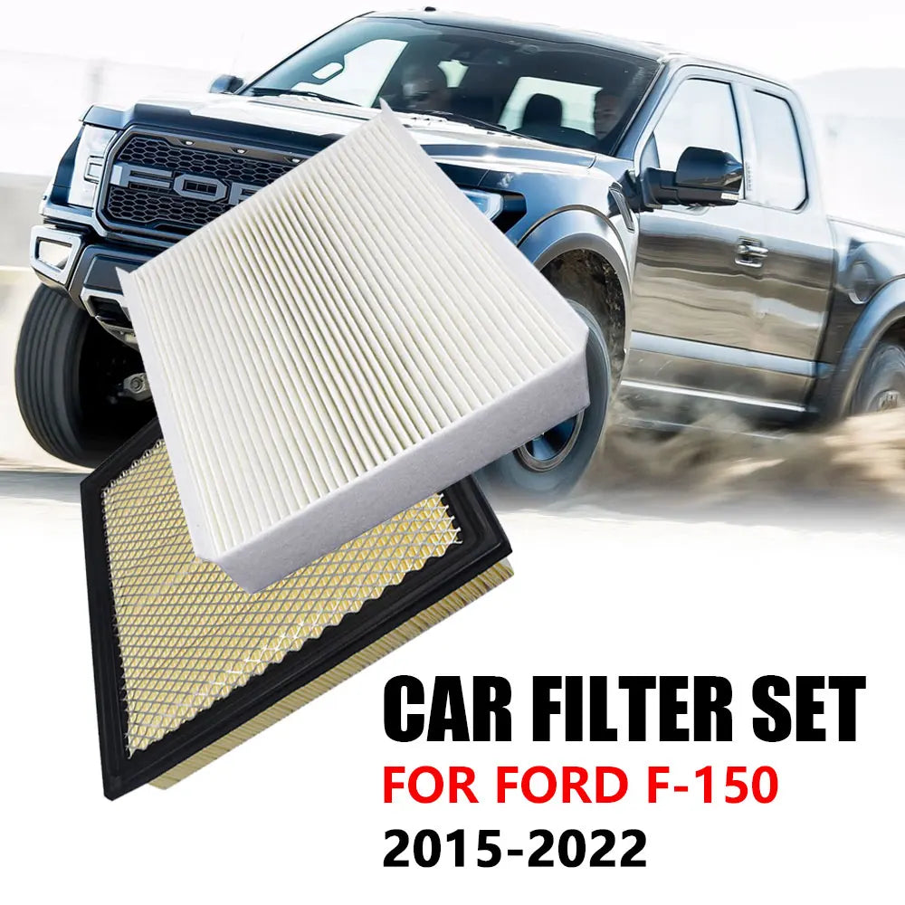2Pcs Filter Set For FORD F-150 Raptor XIV 3.5T 2022/ XIII 3.3L 2015/ Expedition 3.5 2017-2021 Engine Cabin Fresh Air Oil Filte