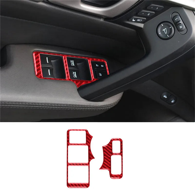 New Car Interior Decoration Carbon Fiber Red Sticker For ACURA TL 2009 2010 2011 2012 2013 2014 Auto Accessories