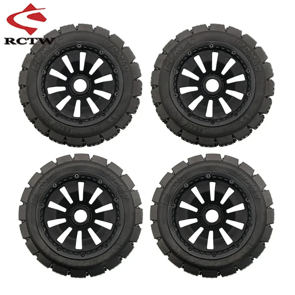 All Terrain Super Wear-resistant Complete Tyre Rear or Front Wheel Tire Set for 1/5 HPI ROFUN ROVAN KM BAJA 5B SS Rc Car Parts