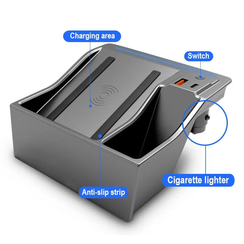 For Audi A4 B9 RS4 A5 RS5 Accessories Wireless Charger Fast Phone Charging With Armrest Box Storage Interior Parts 2023-2017