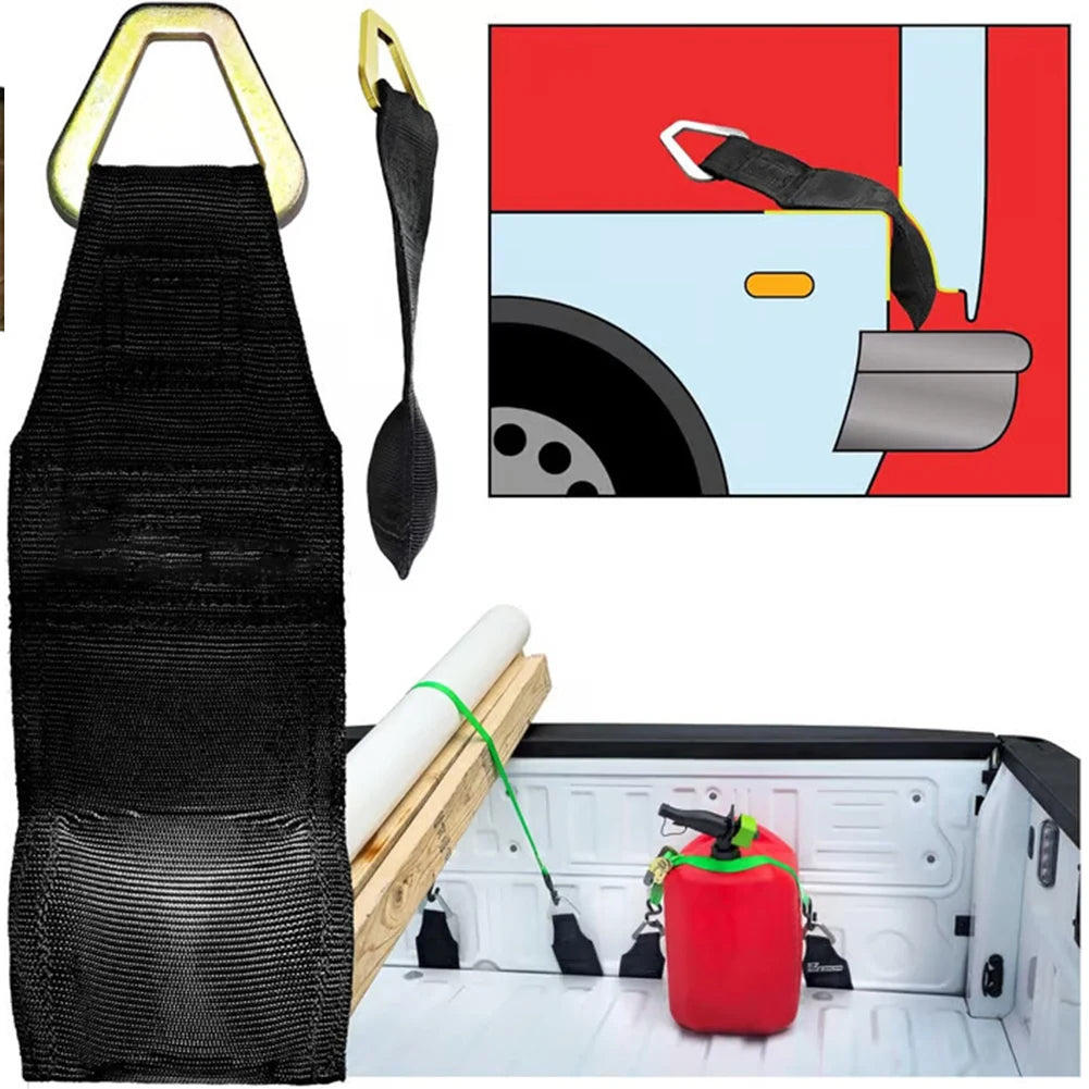 Bed anchors secure ratchet straps tie-down straps or cargo straps to truck bed