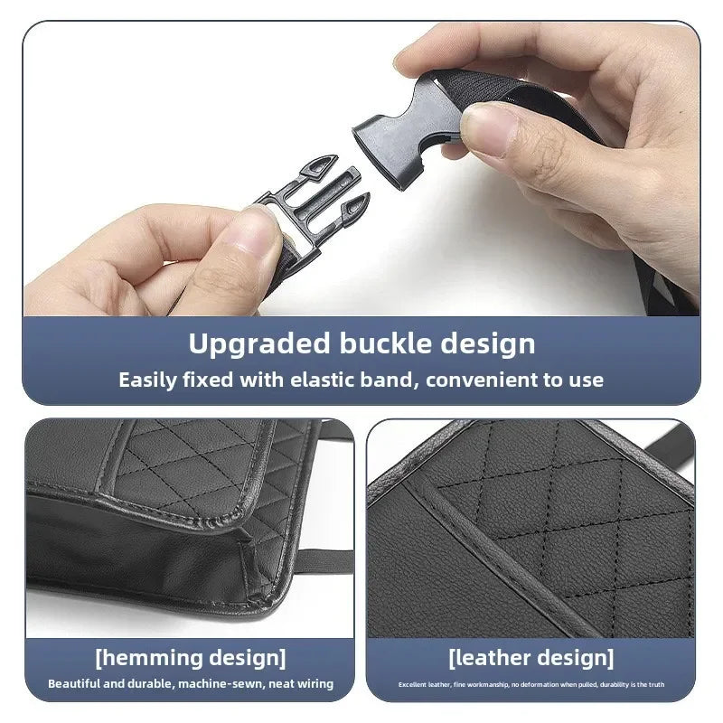 Car Organizer Multi-functional Car Seat Storage Bag Waterproof Hanging Car Seat Organizer Garbage Bag Suitable for Most Car