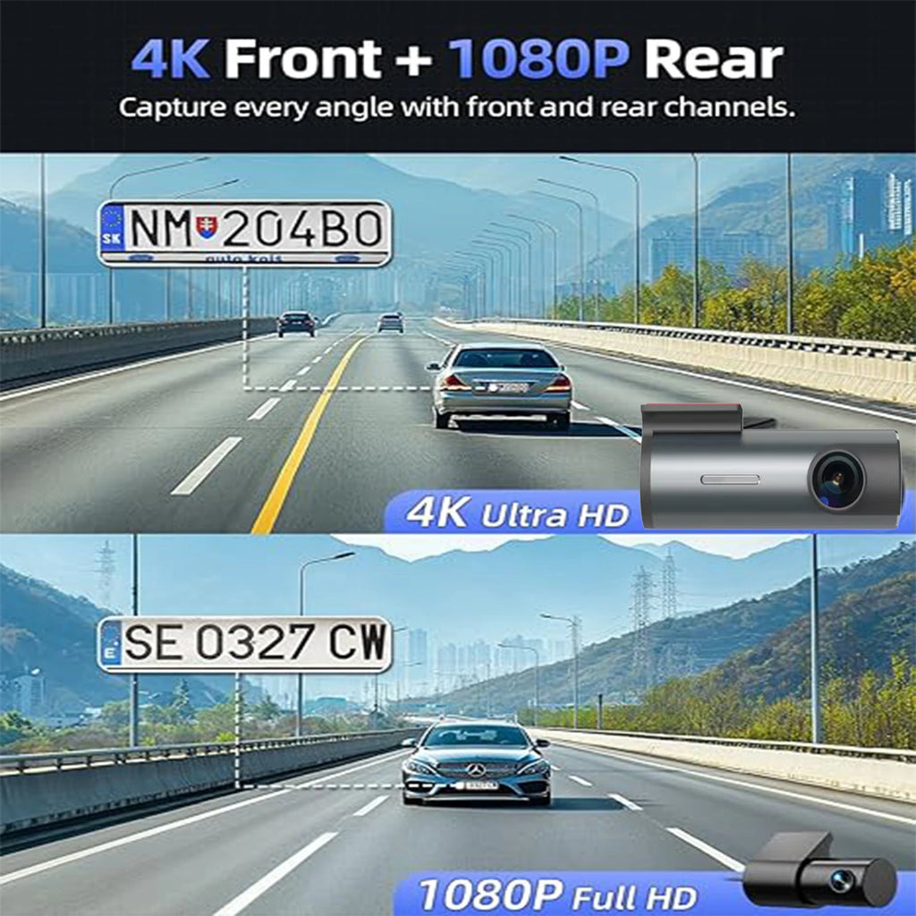 Dash Cam 4K 2 Inch Mini Car Dvr Dual Lens With GPS WIFI 24h Parking 1080P Rear View Camera Night Vision Black Box