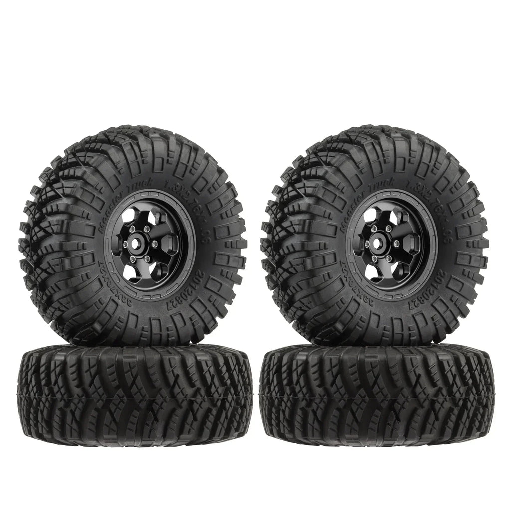 4PCS 1.3" Wheel tires 70*27mm Mud Terrain Tyre for 1/18 TRX4M 1/24 SCX24 RC Crawler Car