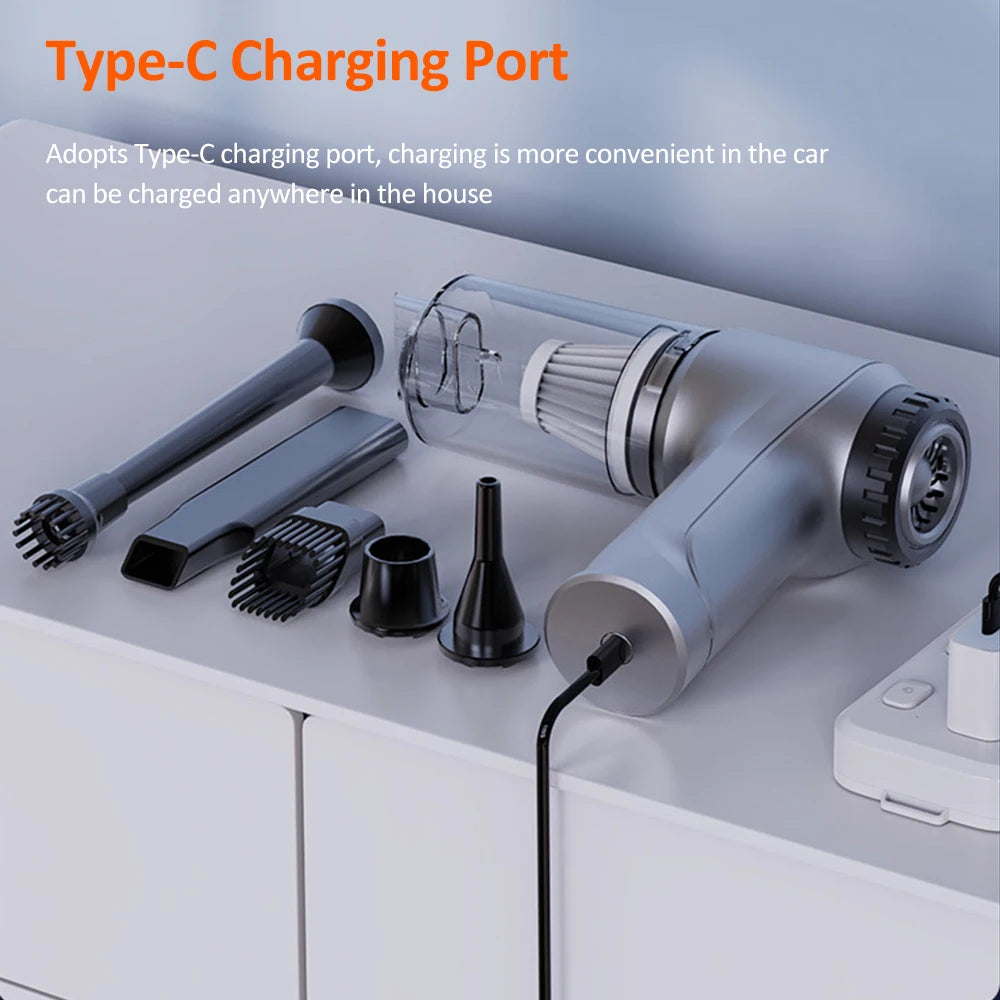 4 in 1 Wireless Handheld Vacuum Mini Car Vacuum Cleaner 11000PA High Power CordlessCar Vacuum Brushless Motor for Car Home clean