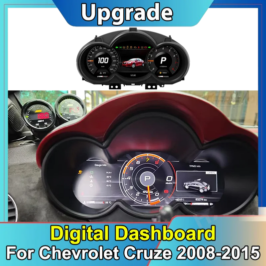 Car LCD Digital Cluster Virtual Cockpit SpeedMeter Dash Carplay For Chevrolet Cruze 2008-2015 Instrument Screen Panel Unit