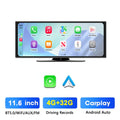 11.6 inch Dash Cam Car DVR Wireless Carplay & Android Auto GPS Navigation Video Recorder Dashboard  Wifi FM AUX