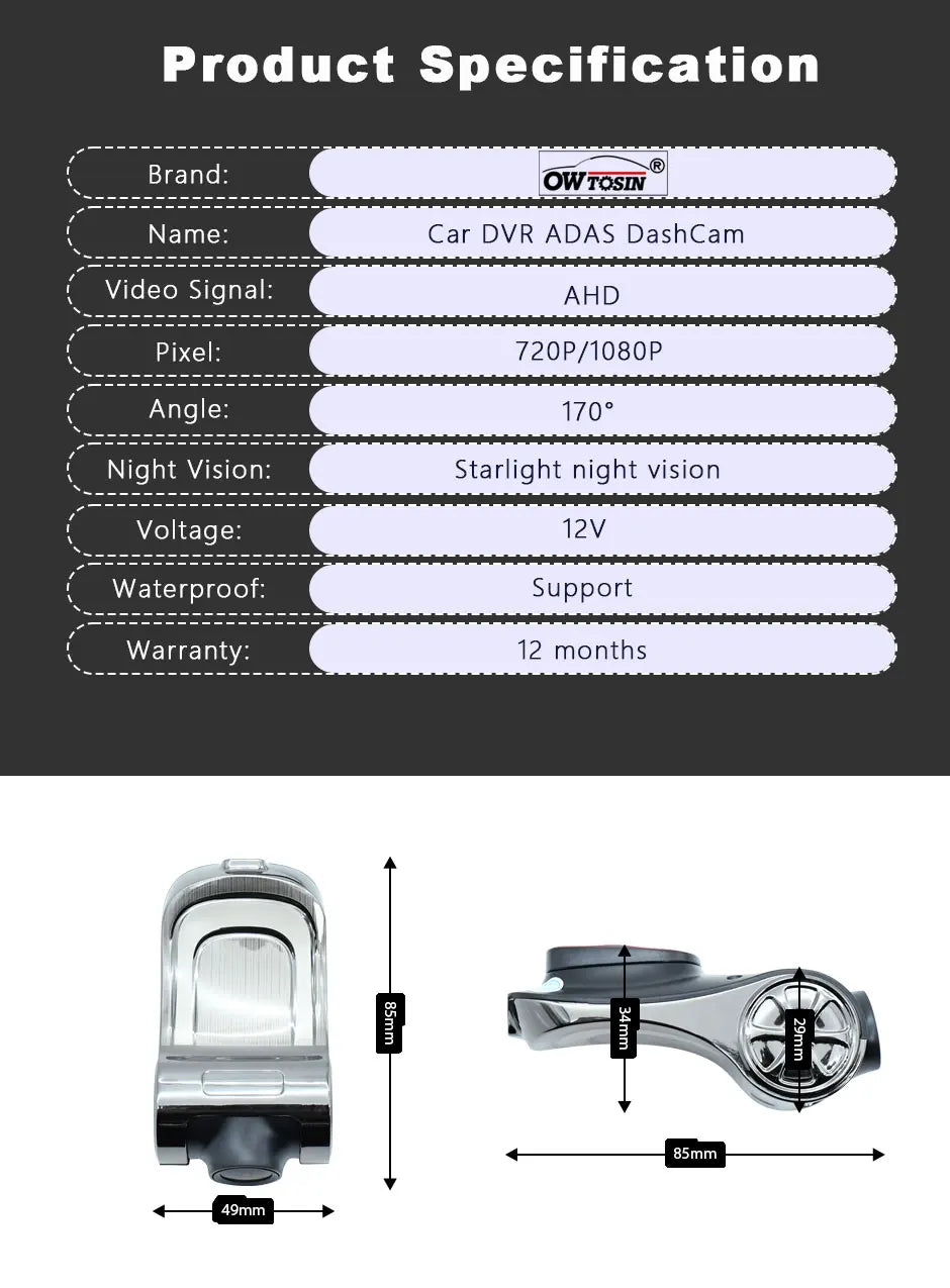 1080P 2K ADAS DashCam Recorder Car DVR Camera Night Version loop recording For Car Radio Android Player HD USB Dash Cam DVRs