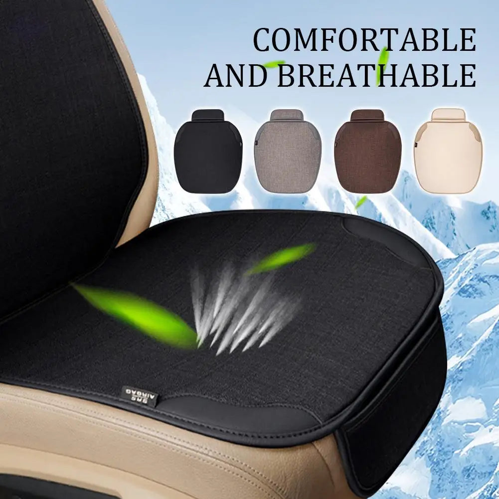 Car Flax Seat Cover Universal Front Seat Breathable Anti Scratch Protector Cushion Covers For Car Interior Accessories 2024