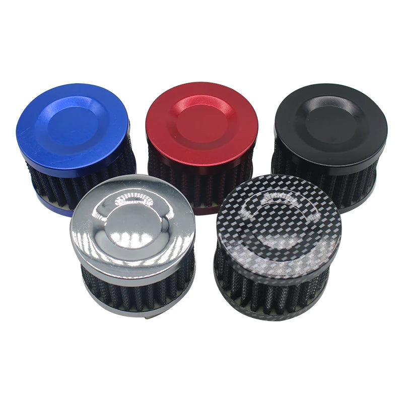 Universal Interface Car Air Filters 12mm For Motorcycle Cold Air Intake High Flow Crankcase Vent Cover Mini Breather Filters