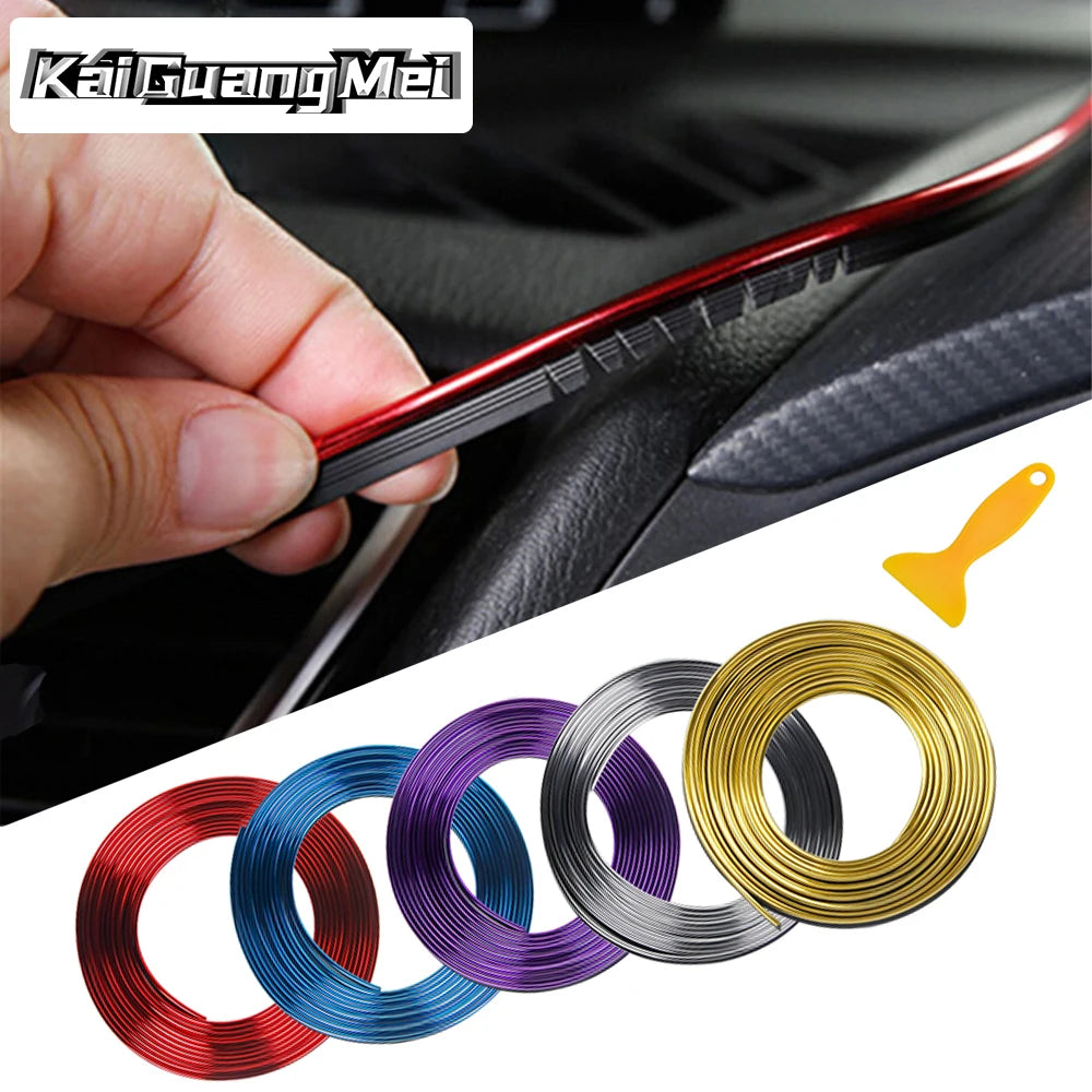 5M Car Styling Accessories Interior Decoration Flexible Strip Dashboard Door Edge Central Control Dashboard Gap Bar For MG VW