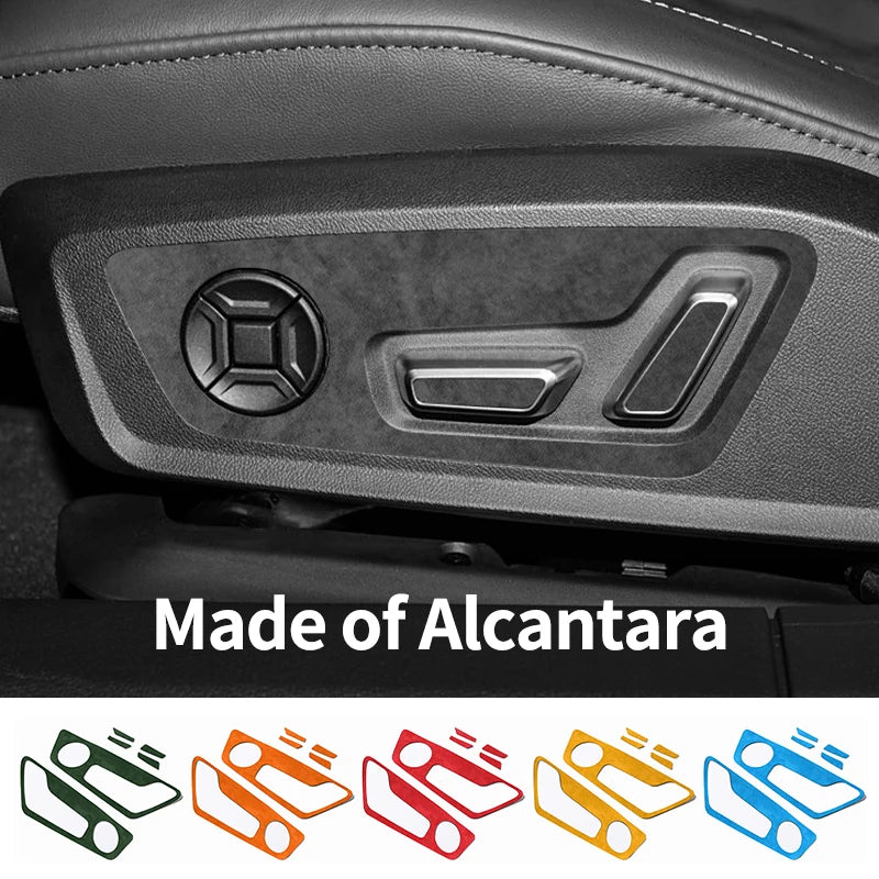 For Audi C8 A6 A7 S6 S7 (2019-2025) Made of Alcantara Seat Adjustment Buttons Panel Trim Sticker Car Interior Tuning Accessory