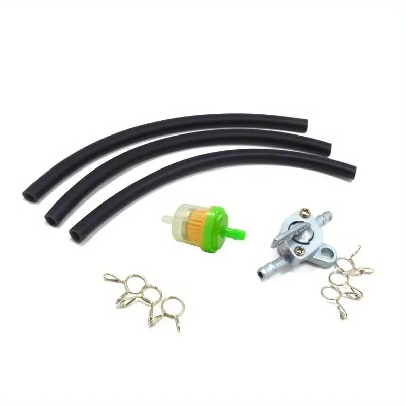 6MM Motorcycle Dirt Bike ATV Scooter Fuel Tank Petcock Valve Switch Inner Filter Gasoline Petrol Line Hose Tube Clips 50-200CC