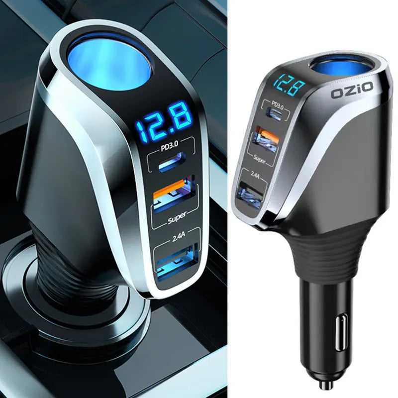 Car USB Socket Power 66W Automobile Charge Quick Car Charger QC3.0/PD Port Phone Charger Socket DC 12V/24V