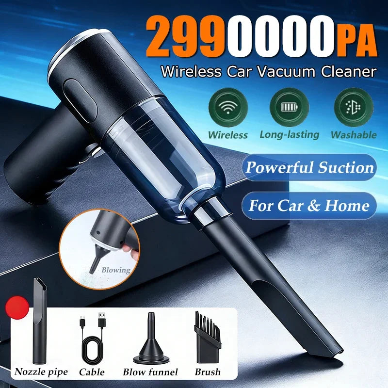 2990000PA Vacuum Cleaner Wireless Super High Power 2-in-1 Wet Dry Portable Powerful Suction Vacuum Cleaner For Car Home Dual-use