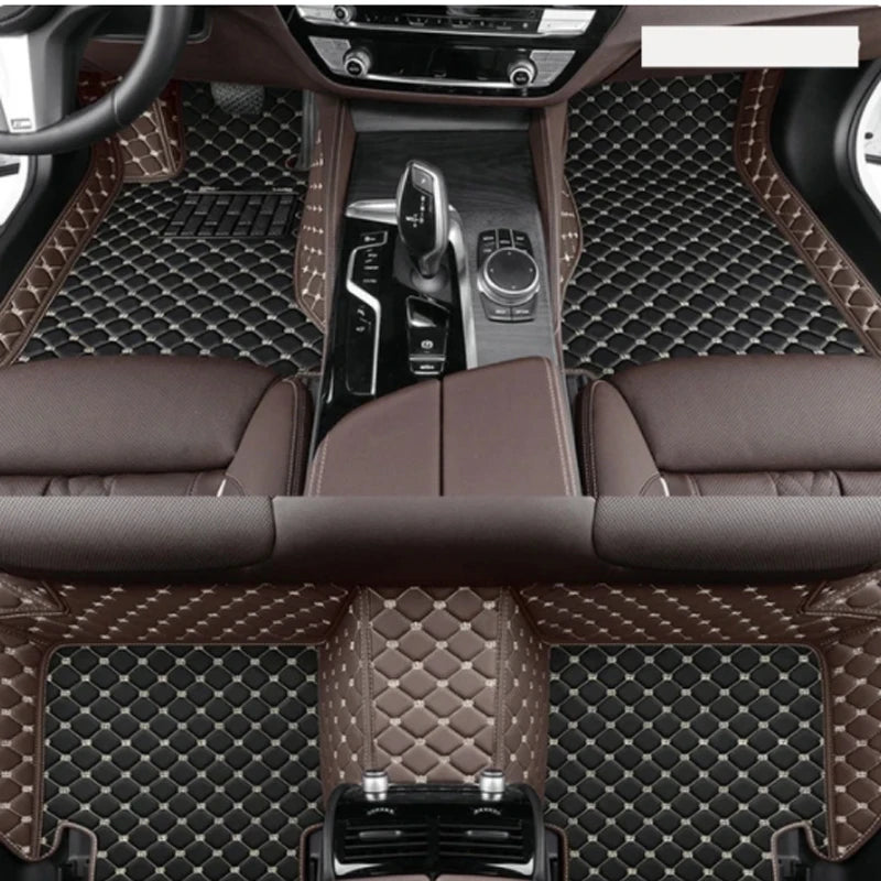 Car Floor Mats For Audi A6 C6 4F 2004~2011 Carpet Luxury Leather Mat Full Set Durable Rug Auto Interior Parts Car Accessories