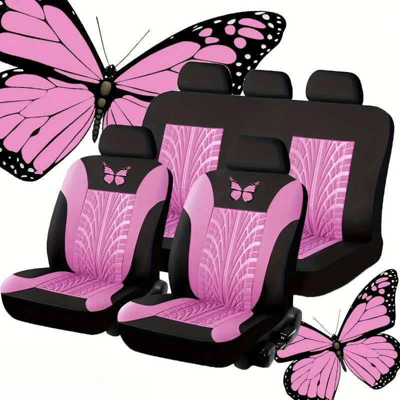 Full Set Butterfly Car Seat Covers，Car Interior Accessories
