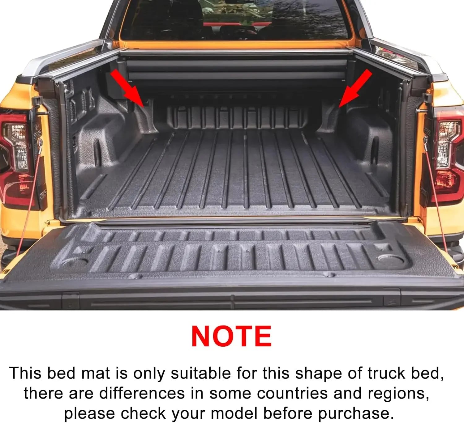 for Ford Ranger 2024 2025 US Version fit 5FT 59.6Bed Car Truck Bed Mat Liner Trunk Bed Liner Black TPE Floor mats Protection