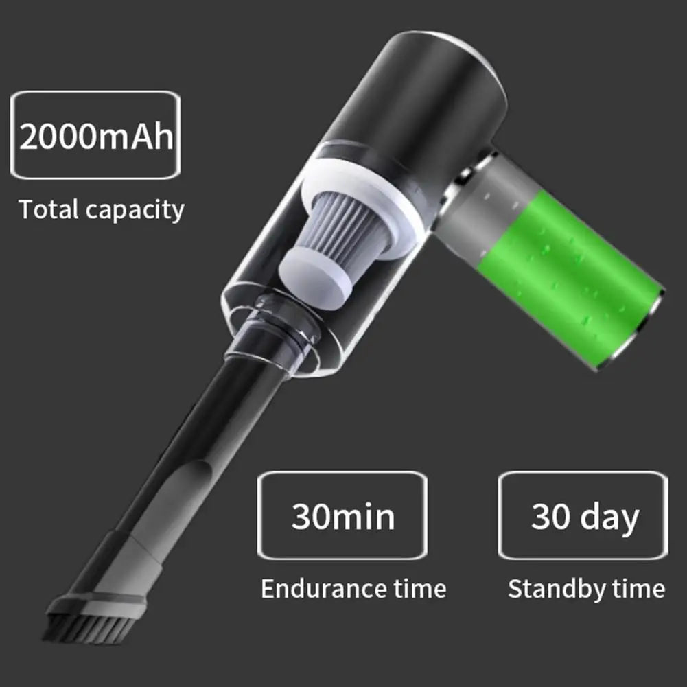 Handheld Car Vacuum Cleaner with Light, Powerful Suction USB Vacuum Small Cleaner Dusts Portable Mini Buster with D3T2