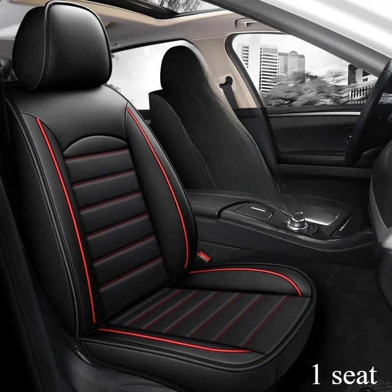 All Season Genuine Leather Full Coverage 5-Seater Car Seat Covers Summer Ready Universal Fit for Cars SUVs Trucks Premium Auto