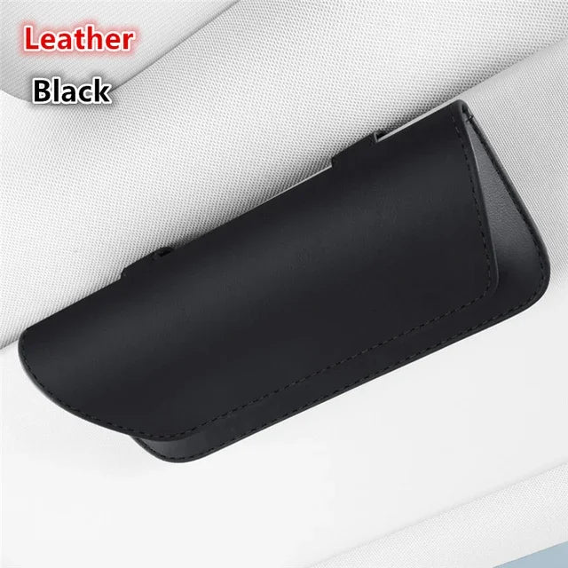 Car Glasses Case Organizer Storage Car Eyeglass Case Glasses Box For Car Sun Visor Organizer Sunglasses Leather Glasses Case