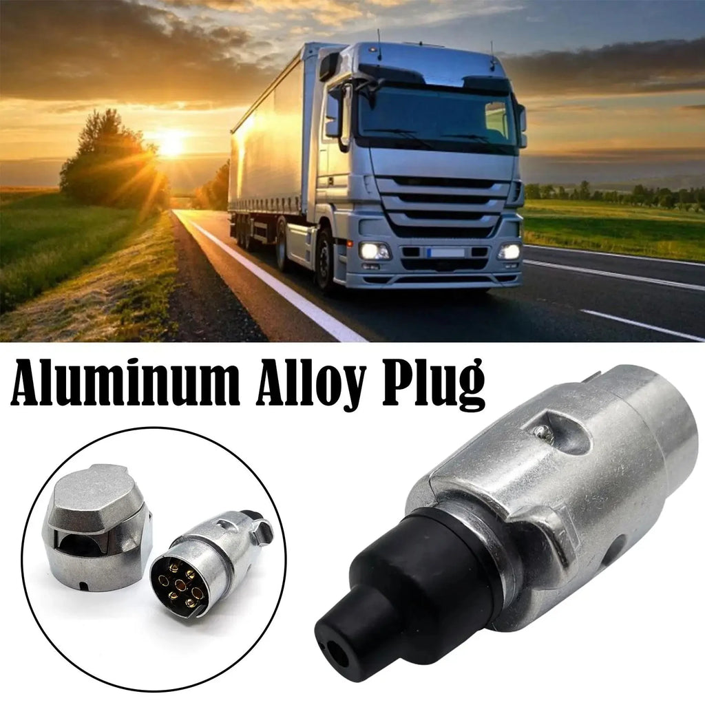 7 Pin Aluminium Alloy Plug Trailer Truck Towing Electrics Durable 12V Connector EU Plug Professional Replacement For Truck