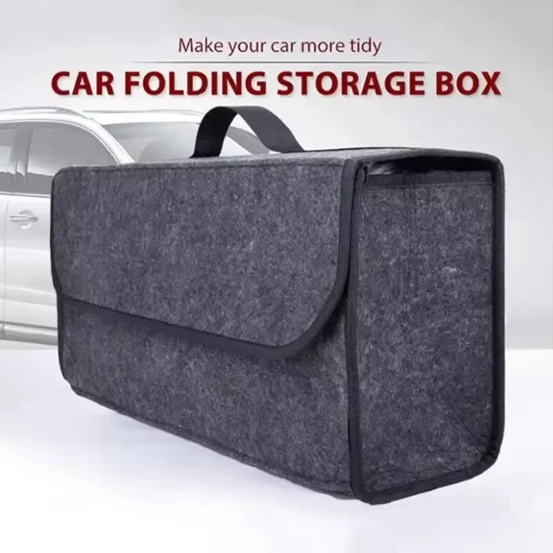 2026 Trunk Organizer With Lid Sturdy Car Storage Bag Collapsible Trunk Organizer Soft Felt Storage Box For Car Trunk Grocery Suv