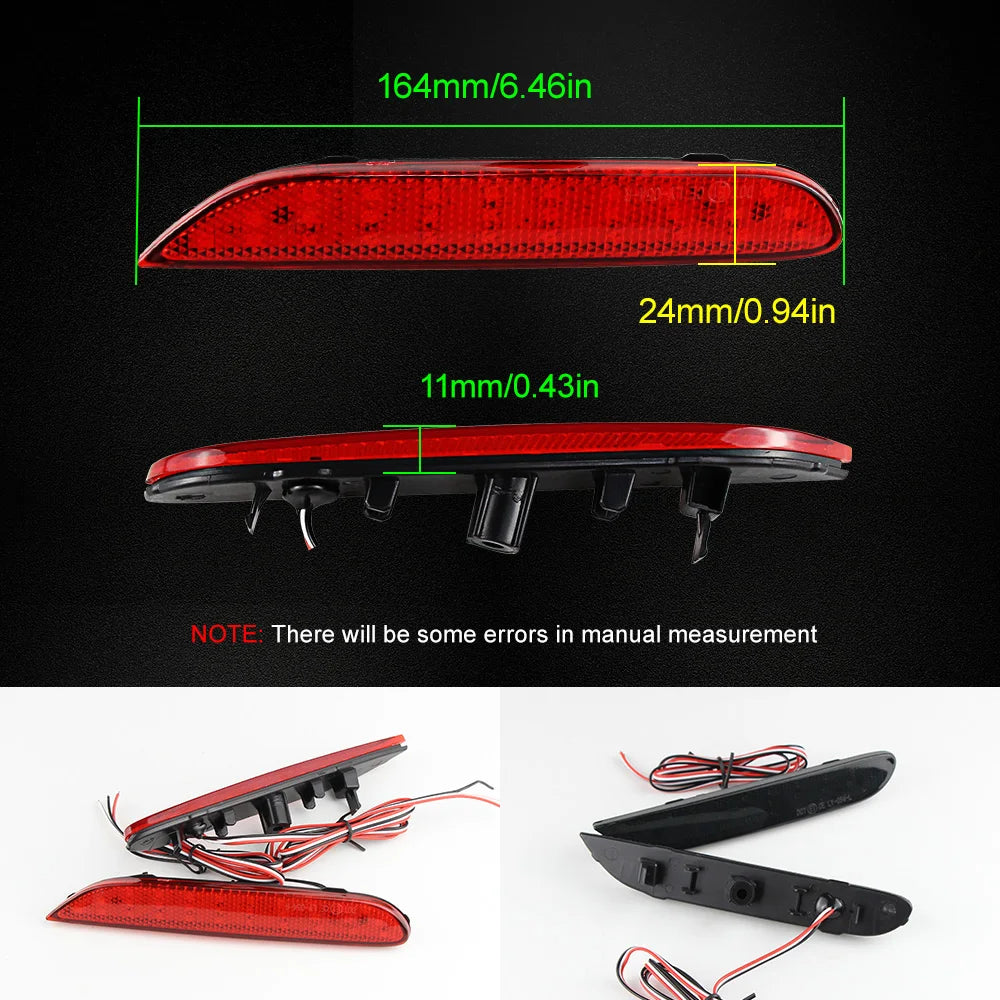 LED Rear Bumper Reflector Lights For Nissan X-trail T32 Rogue Qashqai J11 Leaf Pathfinder Infiniti Q50 QX60 JX35 2014 2015 2016