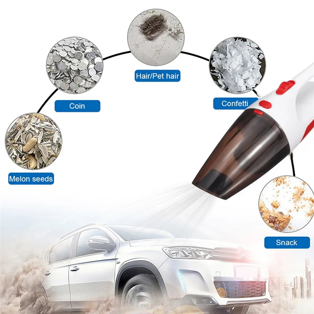 5000kpa Wireless Car Vacuum Cleaner High Suction for Car Wet and Dry USB Charge Vacuum Cleaner Handheld 12V Mini Vacuum Cleaner
