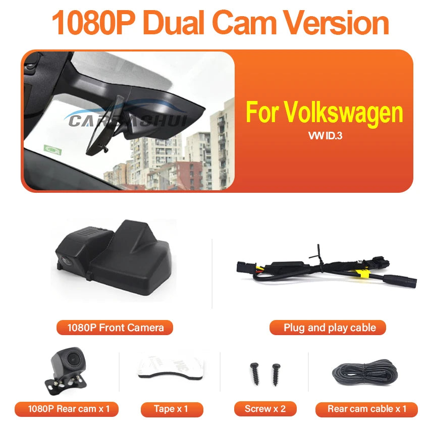 Plug and play Dash Cam 4K 2160P Car Accessories for Volkswagen VW ID.3 ID3 2025 2024 2023 2022 2021 2020 Dashcam for Cupra Born