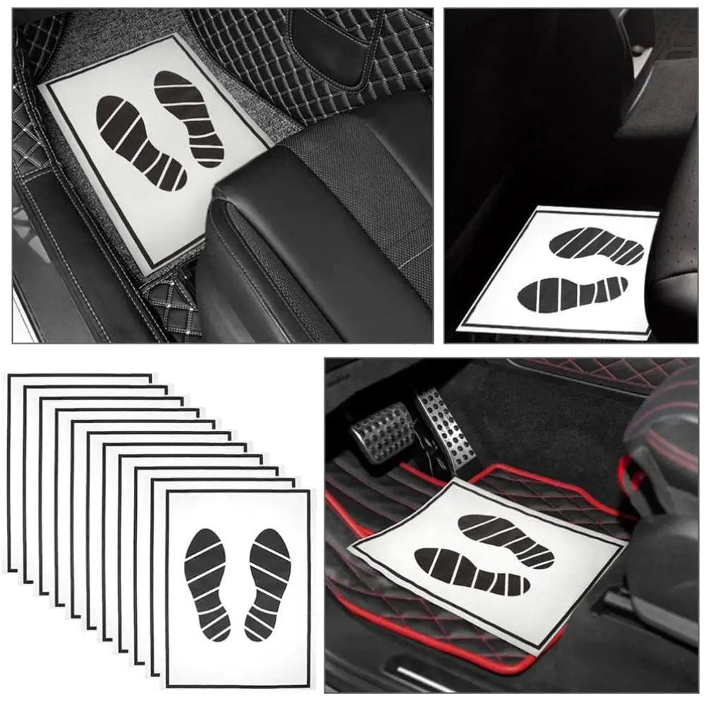 50Pcs Disposable Paper Foot Mats Portable Vehicle Foot Pads Folding Floor Mats Car Foot Pad Paper Car Interior Accessories