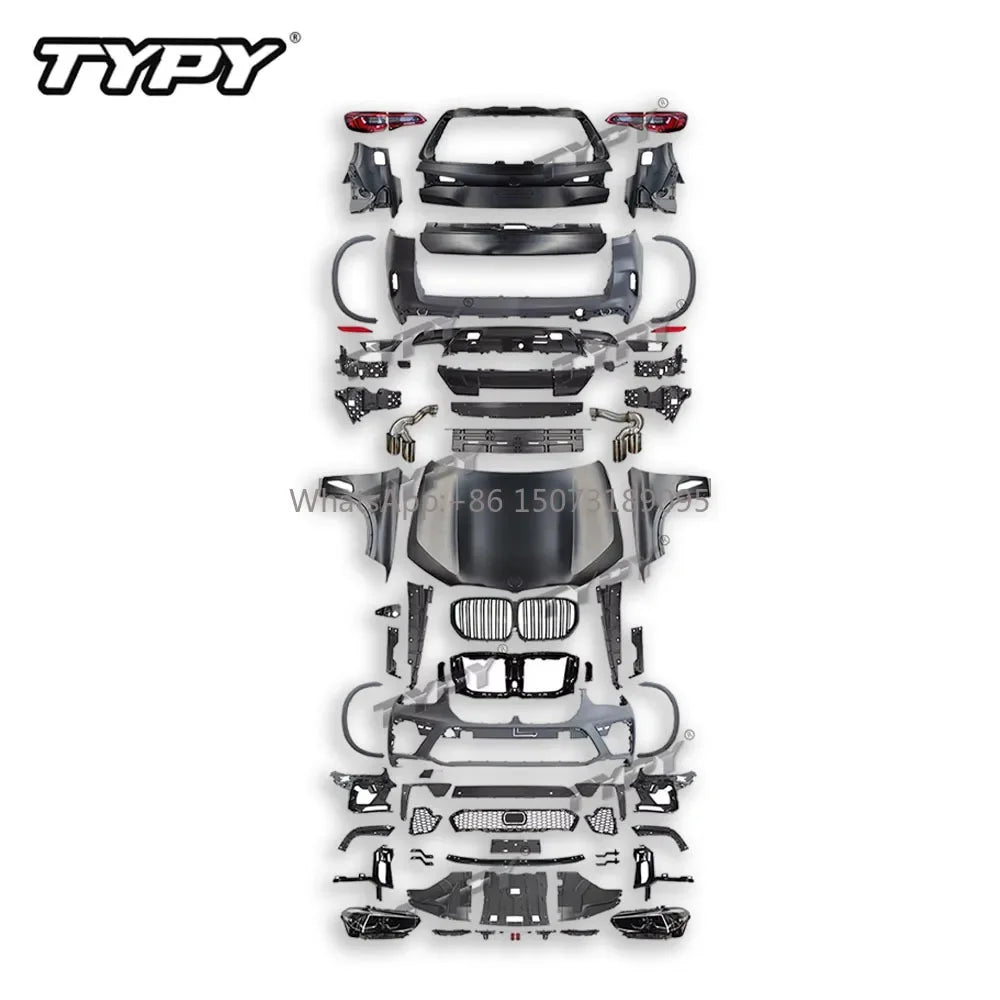 Car Accessories for  E70 to G05 X5M Body Kit Front Bumper Food Fender LED Headlights Taillights Trunk Cover