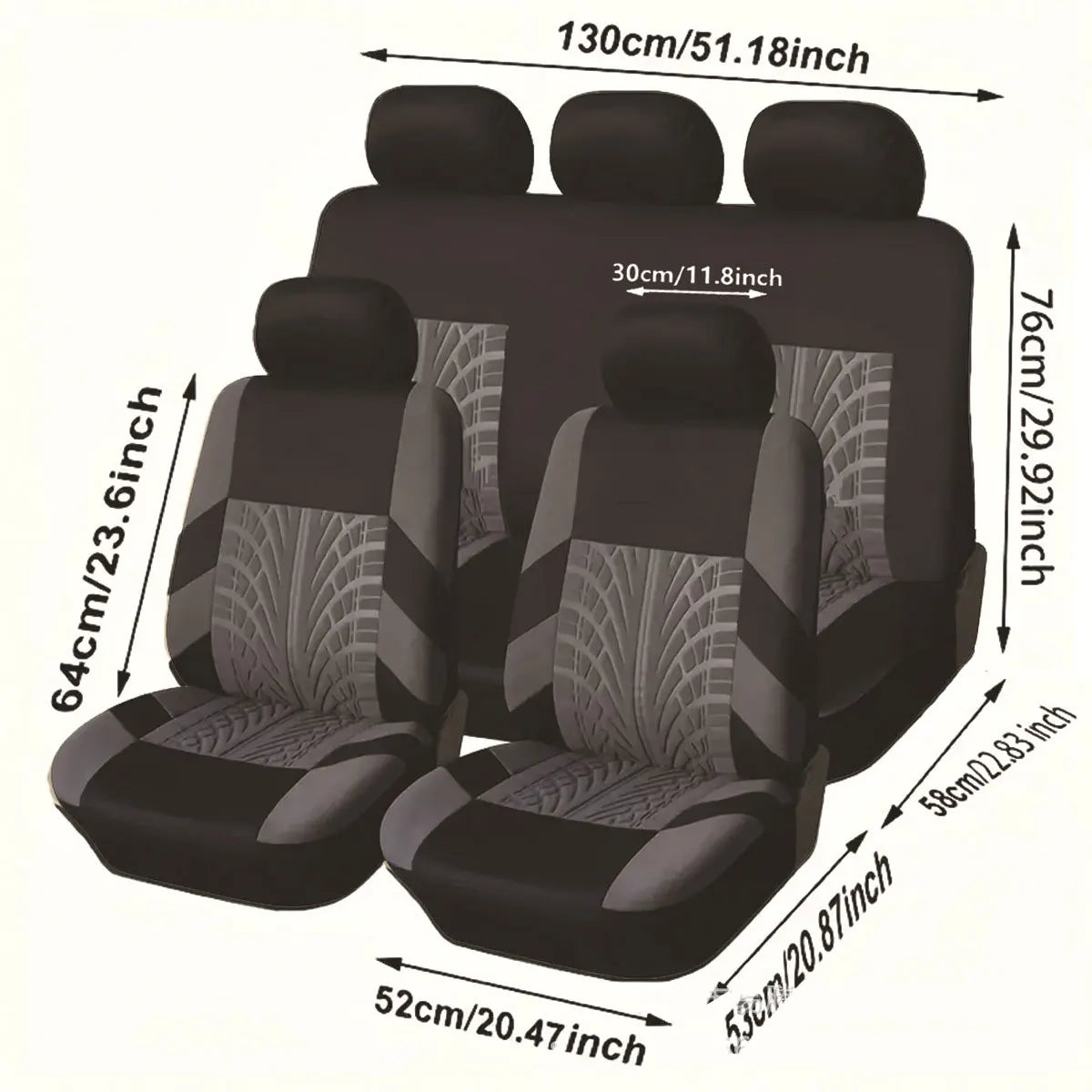 Universal Car Seat Covers Full Set Front Split Rear Bench For Car Universal Cloth SUV Sedan Van Automotive Interior Covers