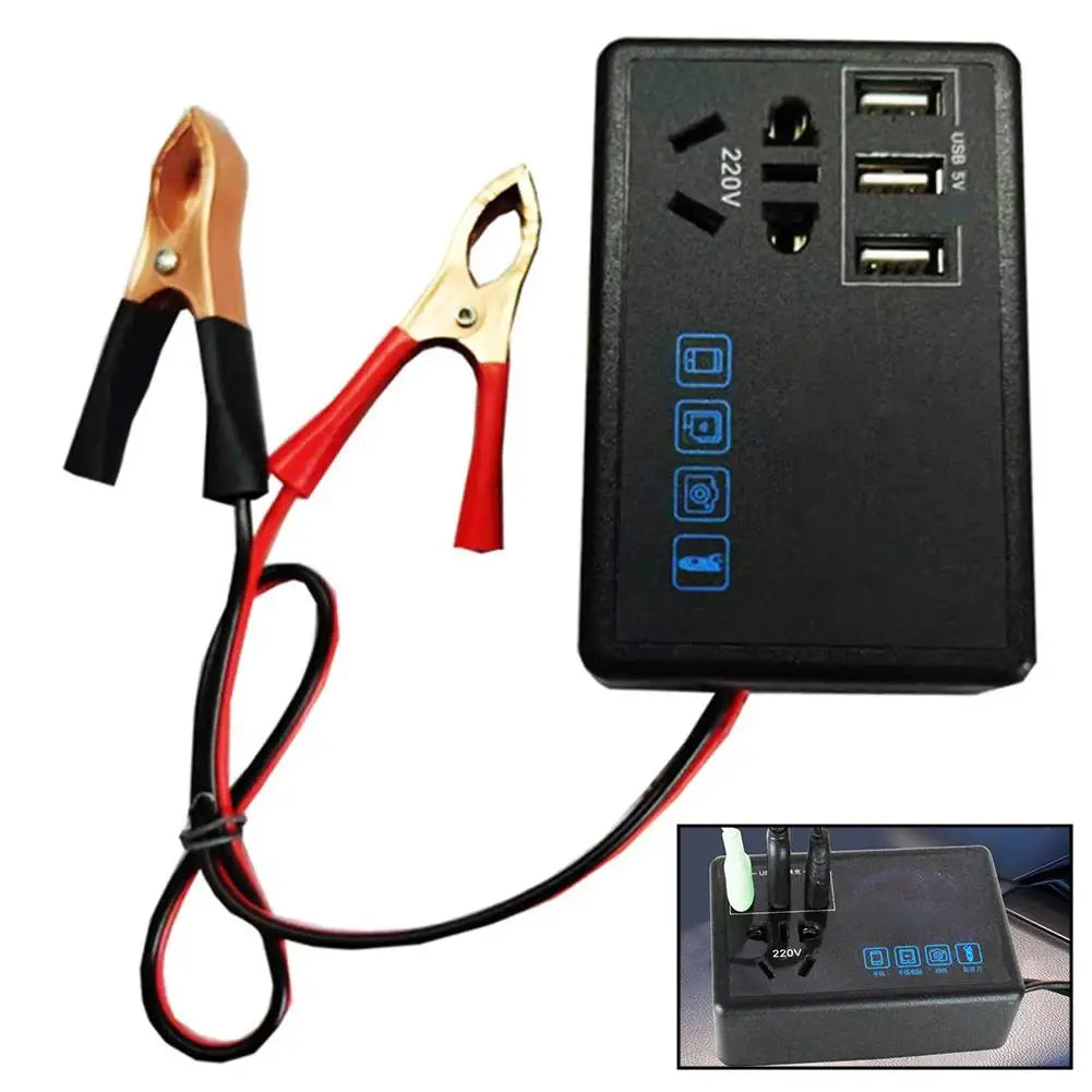 Car Power Inverter 12V/24V DC To 220V AC Car Converter Charger Adapter Outlet USB Converter Port Ideal for Cars, Trucks & RVs