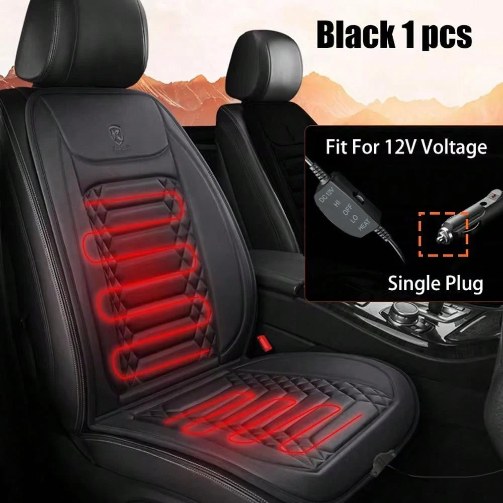 Car Heated Seat Cushion Winter Vehicle Rectangular Heated Seat Cover Suitable 12V Universal Car Seat Protector Cloak Cover Pads