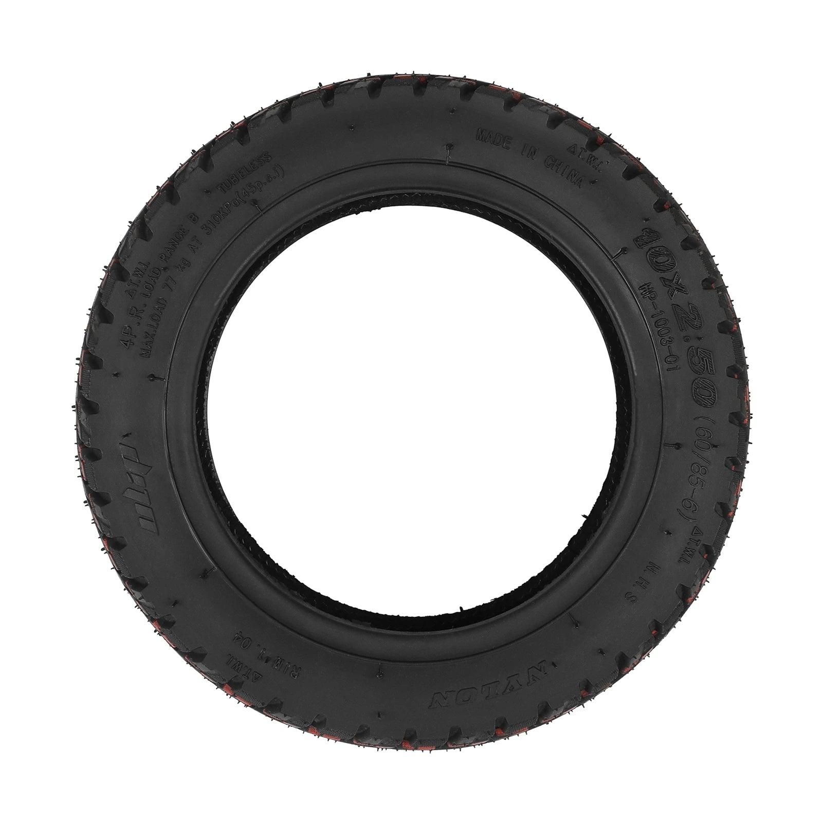 Ulip 10x2.5 Tubeless Tire 60/85-6 Off-Road Vacuum Tire 10 Inch Electric Scooter Tire Explosion-Proof Inflatable Rubber Tyre
