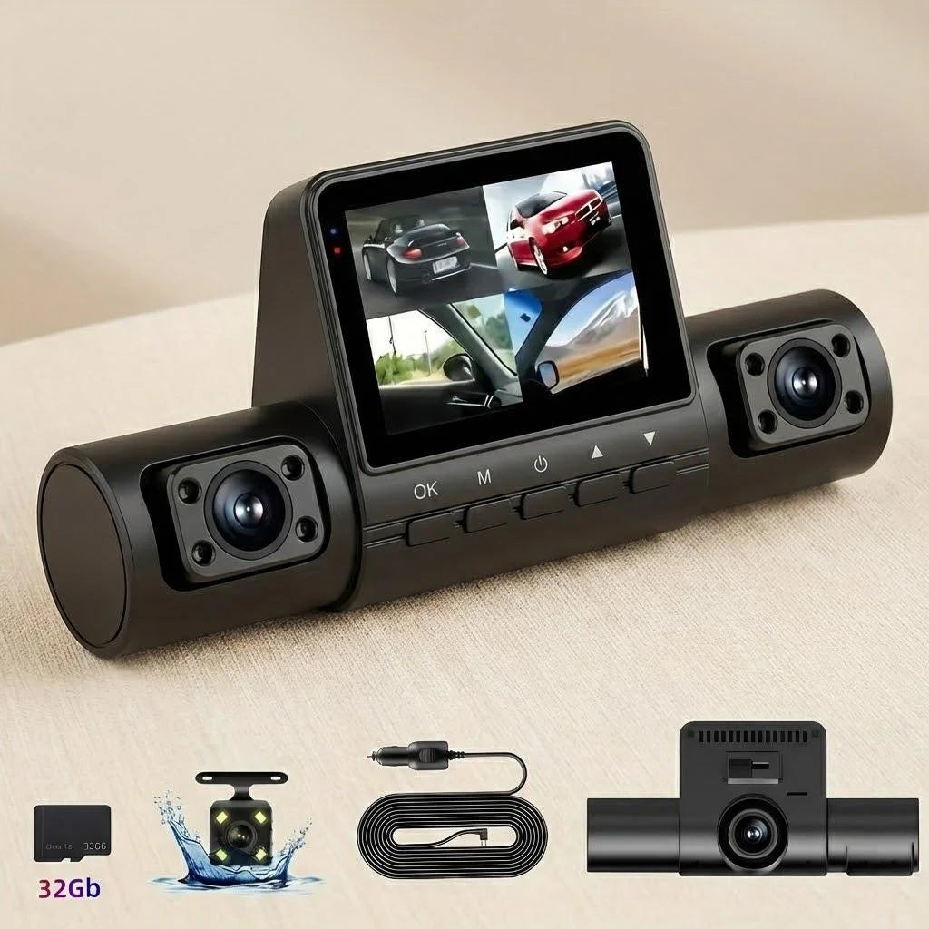 1080P Full HD Dash Cam 4 Lens Wide Angle Loop Recording IPS Screen Car DVR with Laptop Support